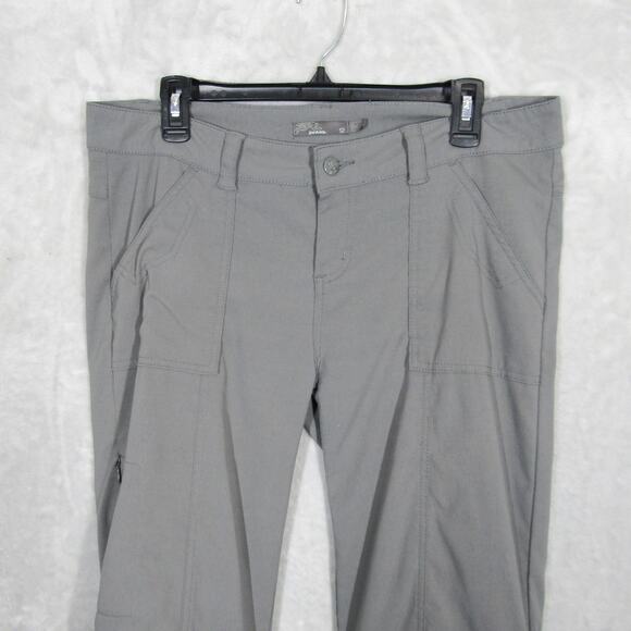 Prana Pants Womens 12 Gray Convertible Hiking Outdoor Zip Off Cargo Lightweight - Picture 3 of 13
